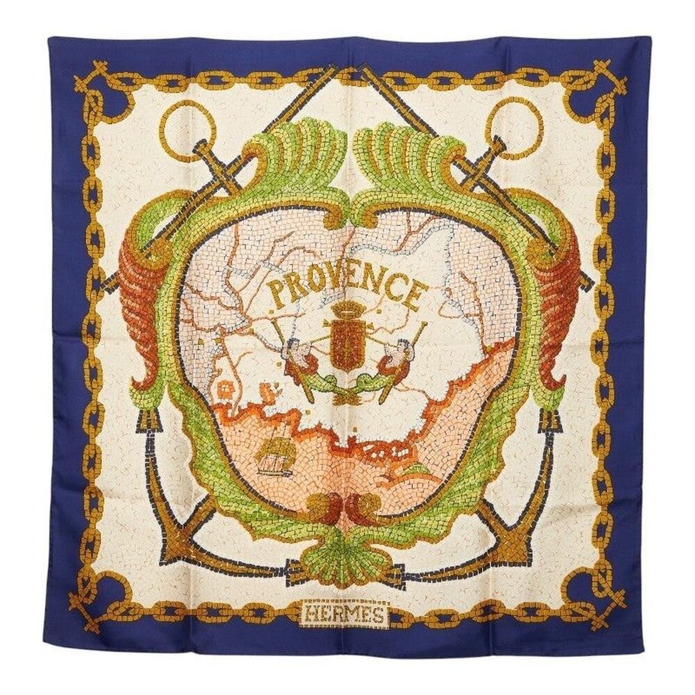 Hermes Carre 90 Provence Silk Scarf Multicolor
